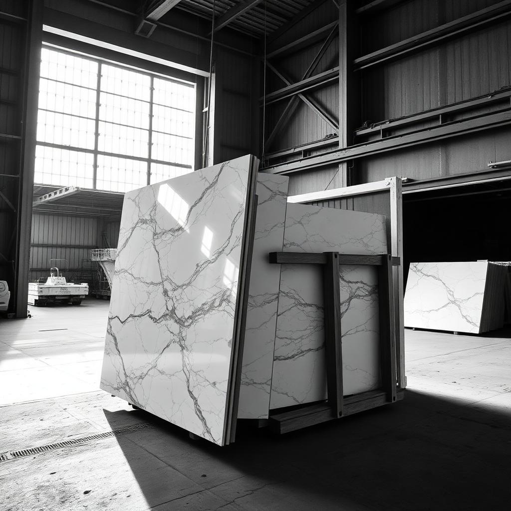 Slabs crated for export