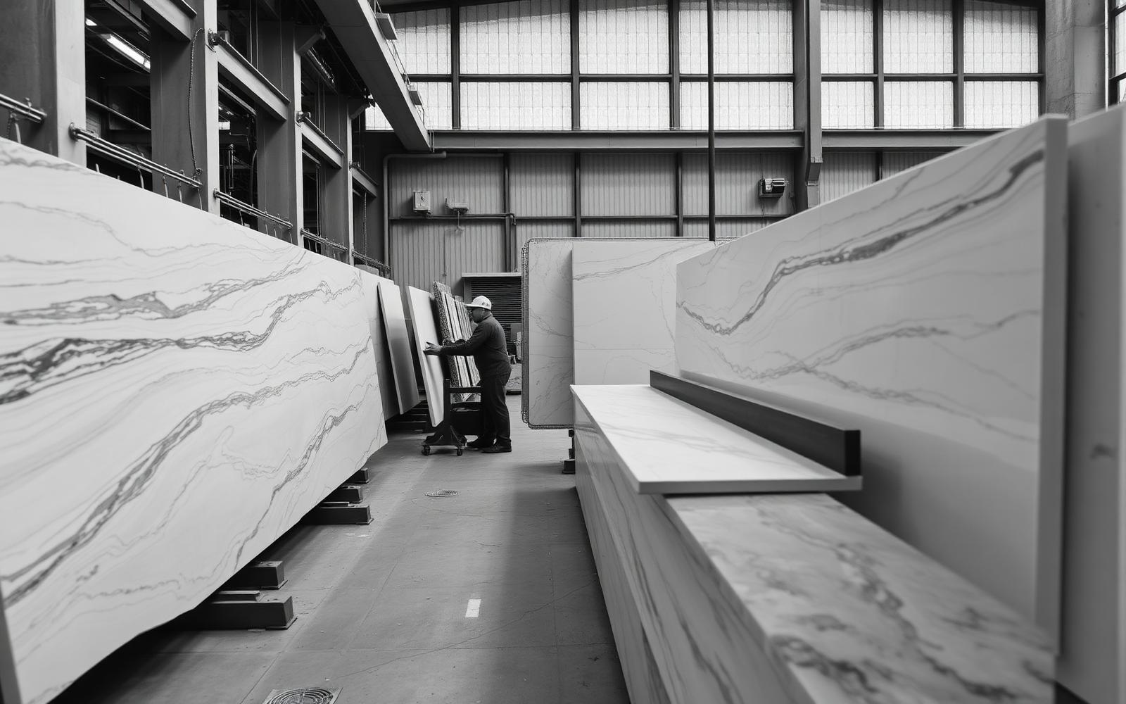 Stone factory floor